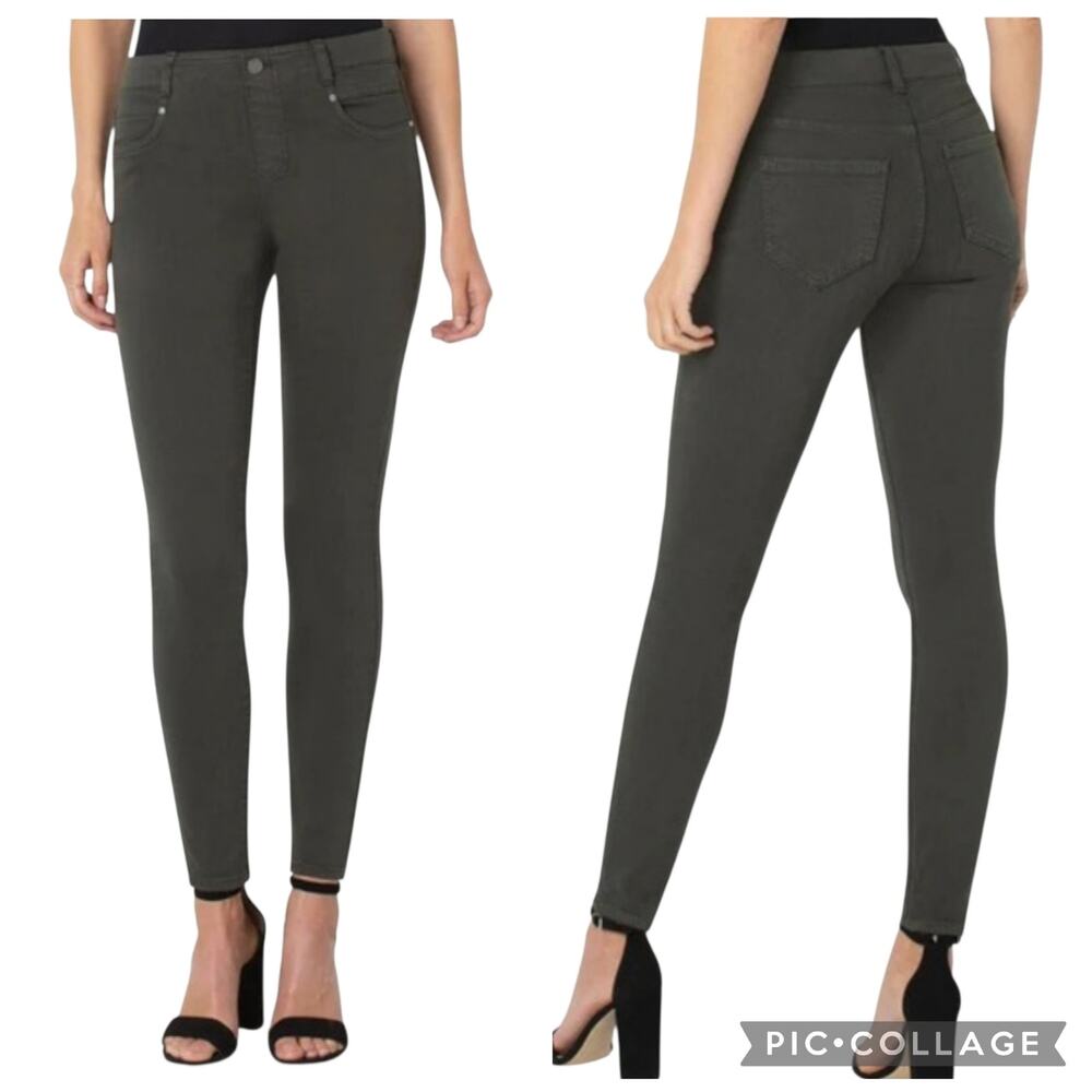 Liverpool Los Angeles Gia Glider Pull-On Skinny Jeans in Loden Green Size 6 / 28
